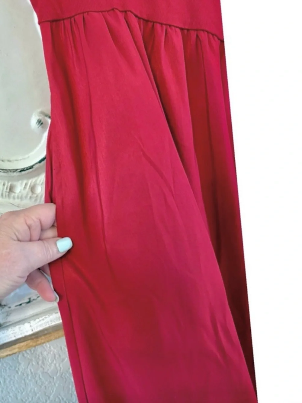 NWT A New Day Red Midi Dress Size L Open Back Fit Flare Pockets